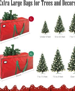 Alternative view of Cosy Family 7.5 ft Christmas Tree Storage Bag - Durable Heavy Duty Extra Large Artificial Xmas Holiday Tree Bag with Reinforced Handles and Dual Zippers Wide Opening - Red